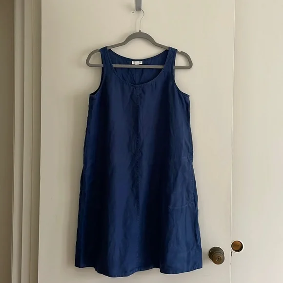 knee length dresses for ladies The Shift Dress in Stretch Linen